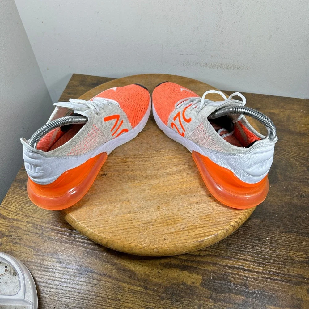 Nike Air Max 270 Flyknit Crimson Orange White AH6803-800 Womens 6 Running Shoes
